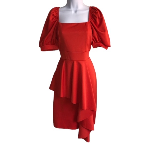 Find Me Dresses & Skirts - Boutique Find Me Plus ss bright red asymmetrical hem dress in plus size 1XL NWOT